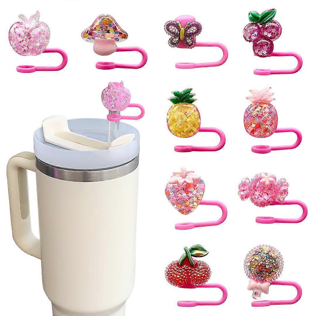 10 Pcs Stanley Straw Covers Silicone Straw Topper 0.4in Dust Proof Straw Cover Cap for Stanley Cup Accessories V1263-JX-3189