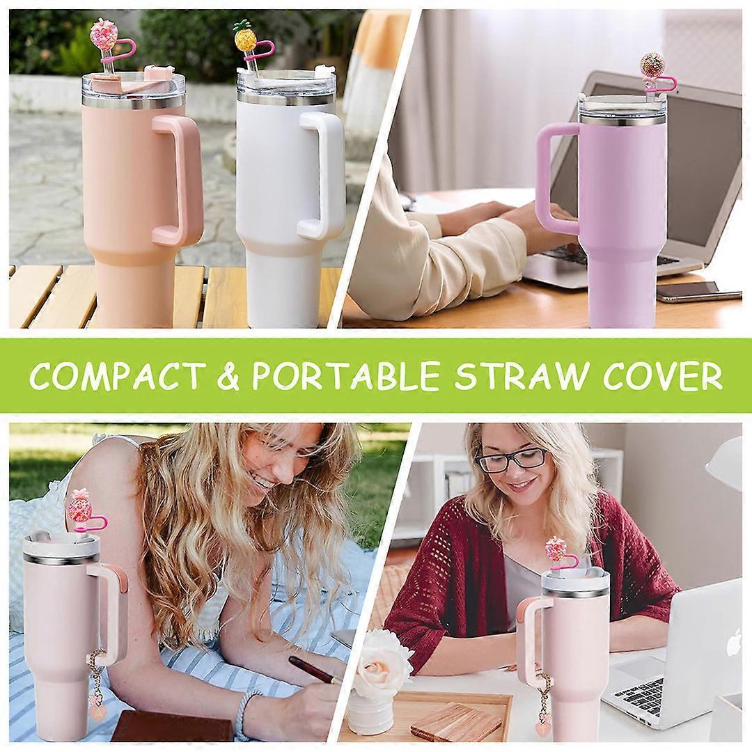 10 Pcs Stanley Straw Covers Silicone Straw Topper 0.4in Dust Proof Straw Cover Cap for Stanley Cup Accessories V1263-JX-3189