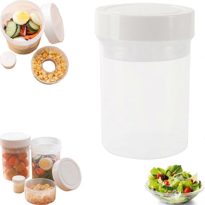 750ml Plastic Salad Jar with Built-in Dressing Cup Leakproof Lunch Box V1263-JX-319