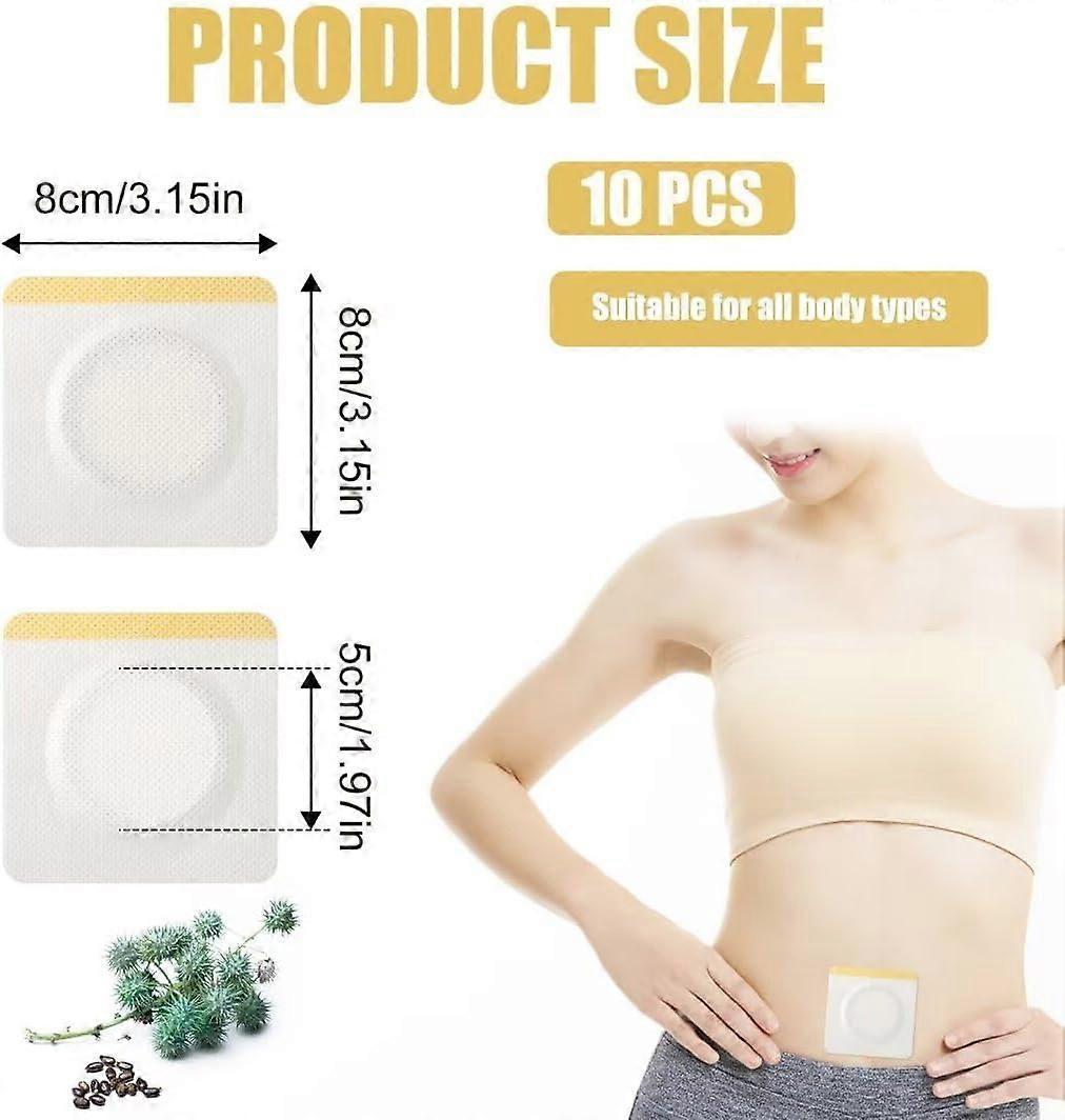 10pcs Castor Oil Wrap for Belly Button, Single-Used Castor Oil Patches Belly V1263-JX-3191