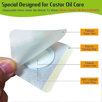 12PCS Hypoallergenic Castor Oil Pack Wrap for Belly Button, Disposable Castor Oil Wrap Pat V1263-JX-3192