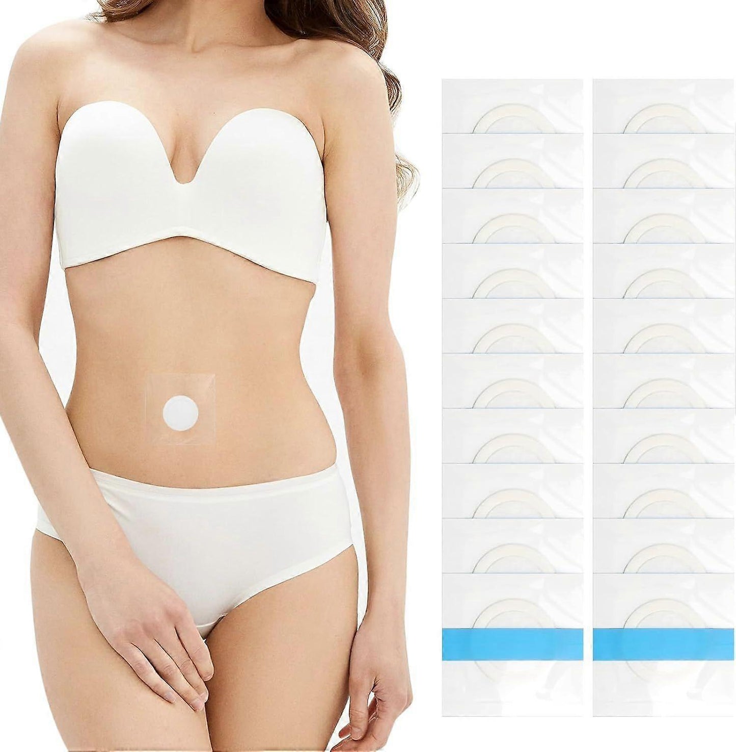 20Pack Disposable Organic Castor Oil Pack Wrap for Belly Button - Clean and secure Alternat V1263-JX-3193