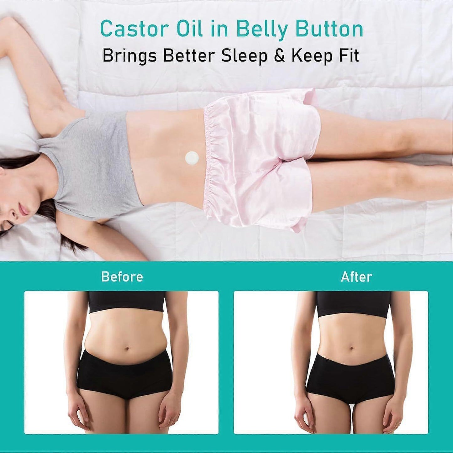 20Pack Disposable Organic Castor Oil Pack Wrap for Belly Button - Clean and secure Alternat V1263-JX-3193