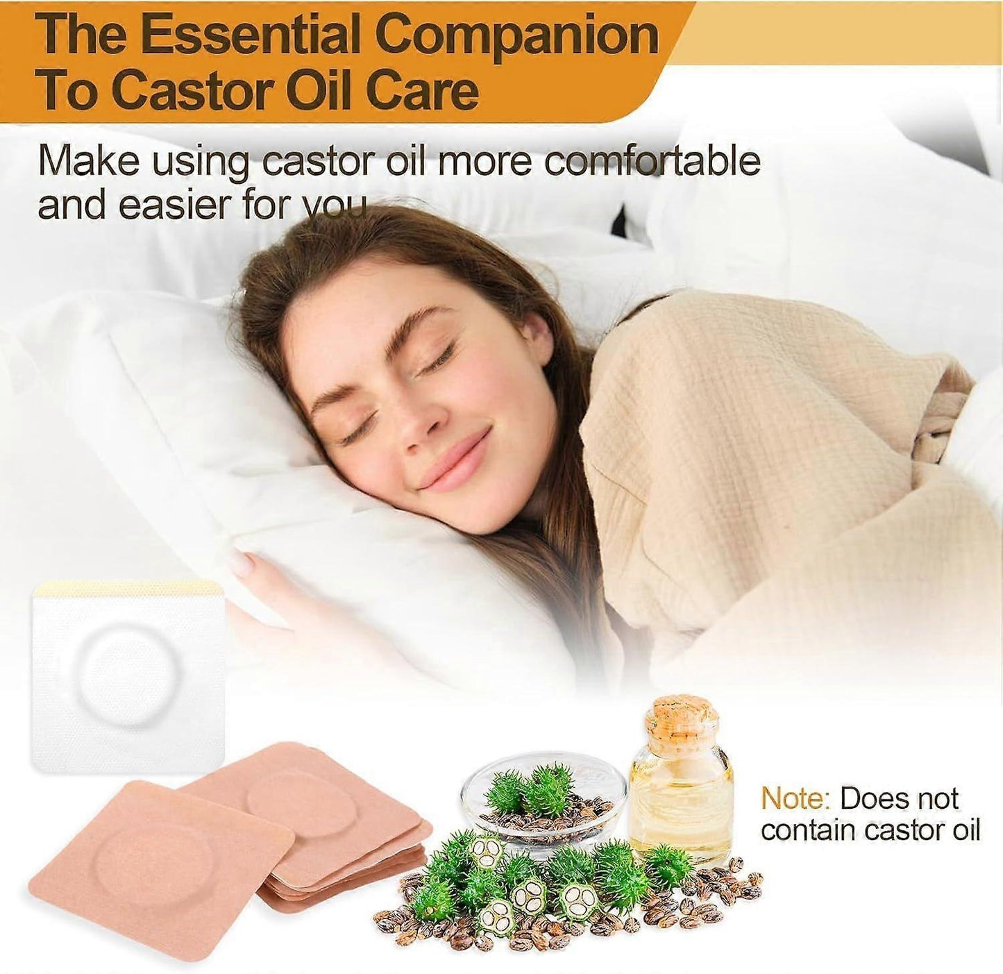 20Pcs Castor Oil Belly Button Patch, Castor Oil Patches Disposable, Castor Oil V1263-JX-3194