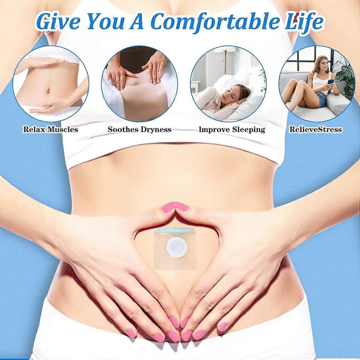20Pcs Castor Oil Patches, Disposable Castor Oil Pack Wrap Self-Adhesive Belly V1263-JX-3198