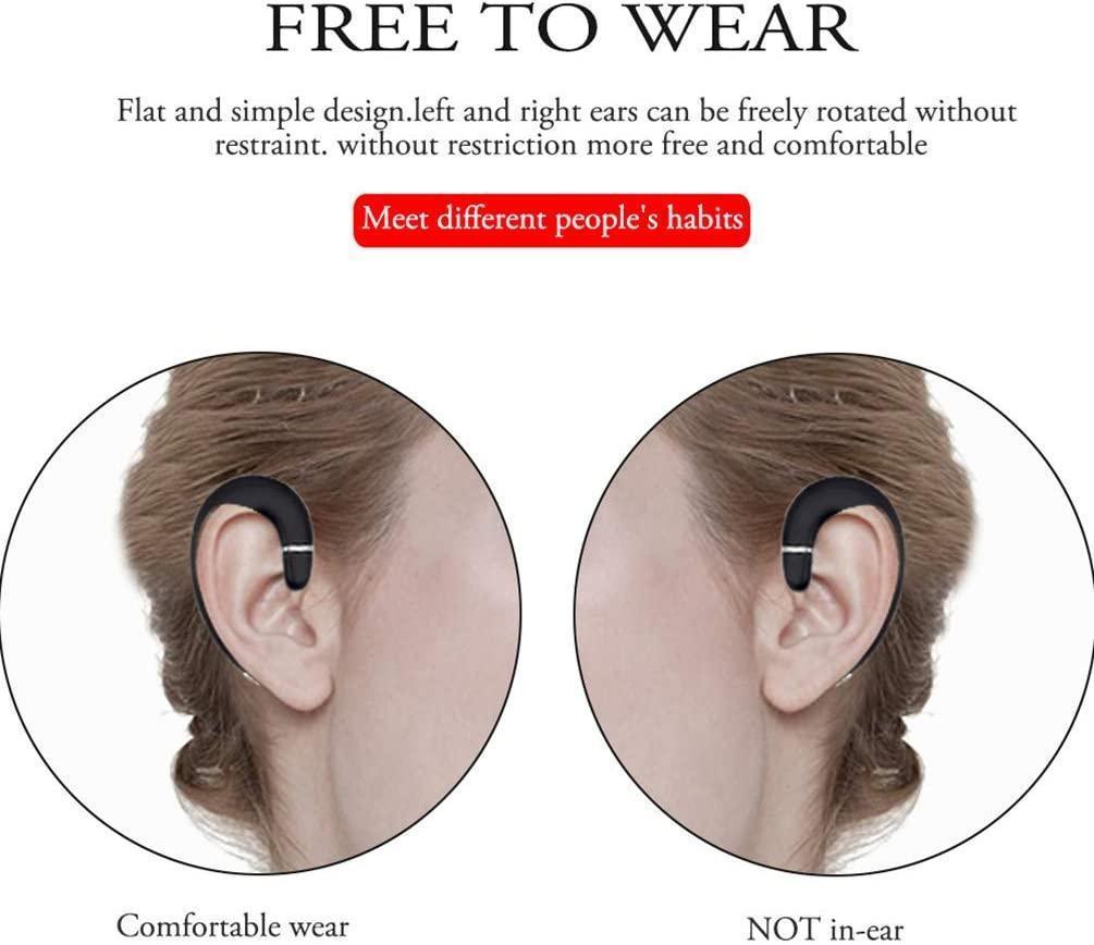 Ear Hook Wireless Headphone - Non Ear Plug - Noise Cancelling Single Ear Headset with Case V1263-JX-32
