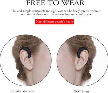 Ear Hook Wireless Headphone - Non Ear Plug - Noise Cancelling Single Ear Headset with Case V1263-JX-32
