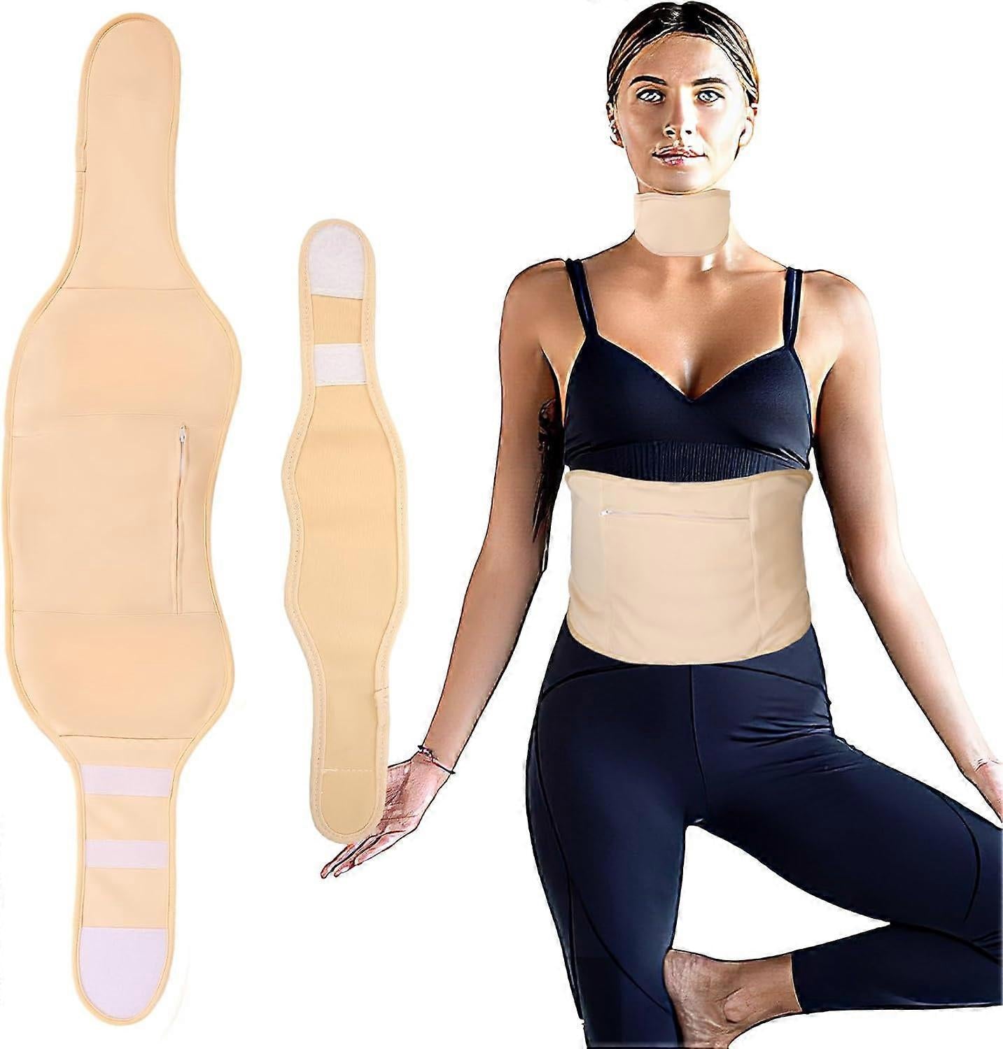 2pcs Castor Oil Pack Kit, Adjustable Reusable Castor Oil Belt & Castor Oil Neck V1263-JX-3203
