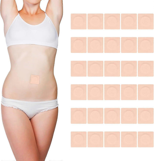 30pcs Castor Oil Pack Wrap for Belly Button, 2.76in Self-Adhesive Castor Oil V1263-JX-3207
