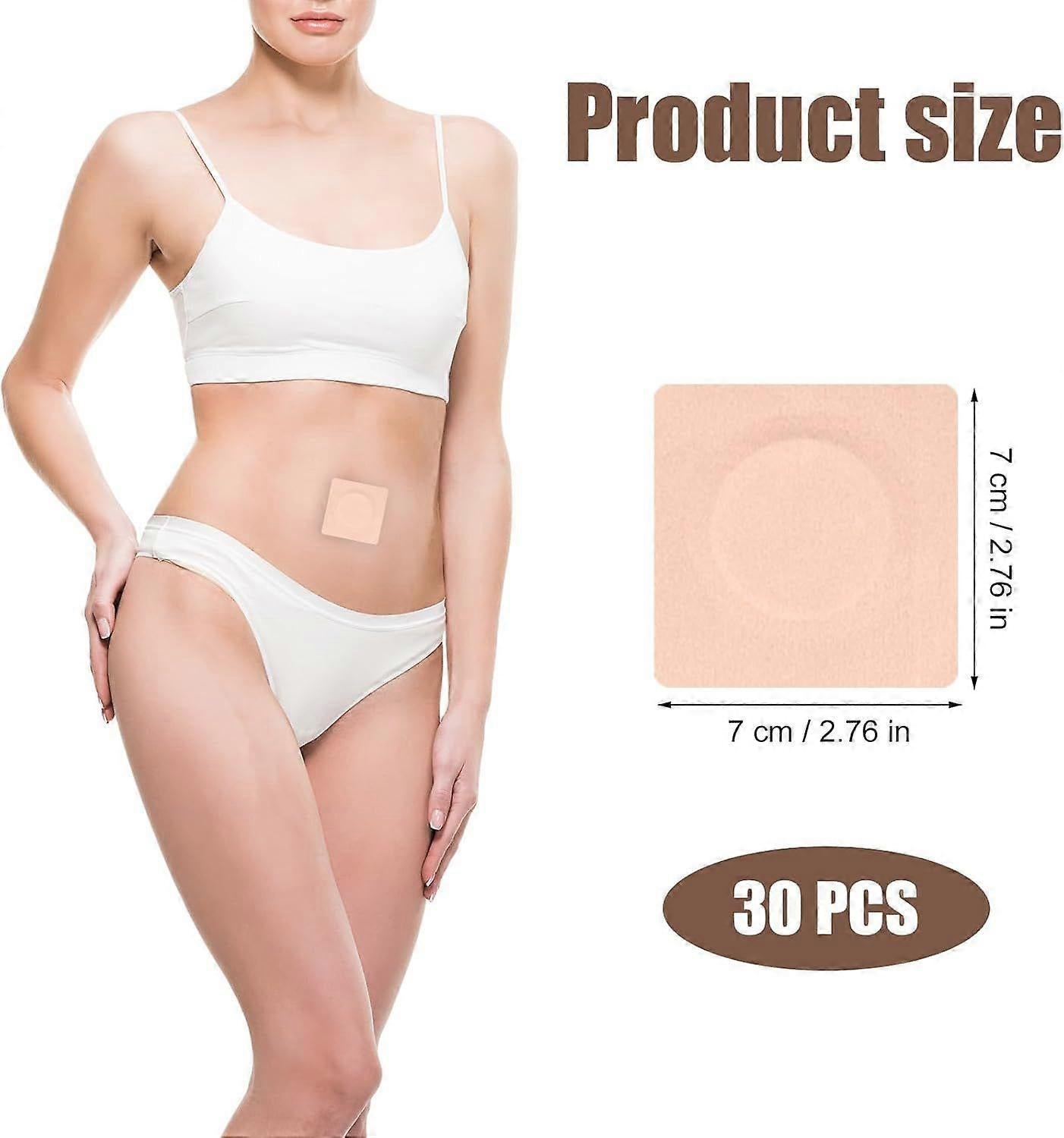 30pcs Castor Oil Pack Wrap for Belly Button, 2.76in Self-Adhesive Castor Oil V1263-JX-3207