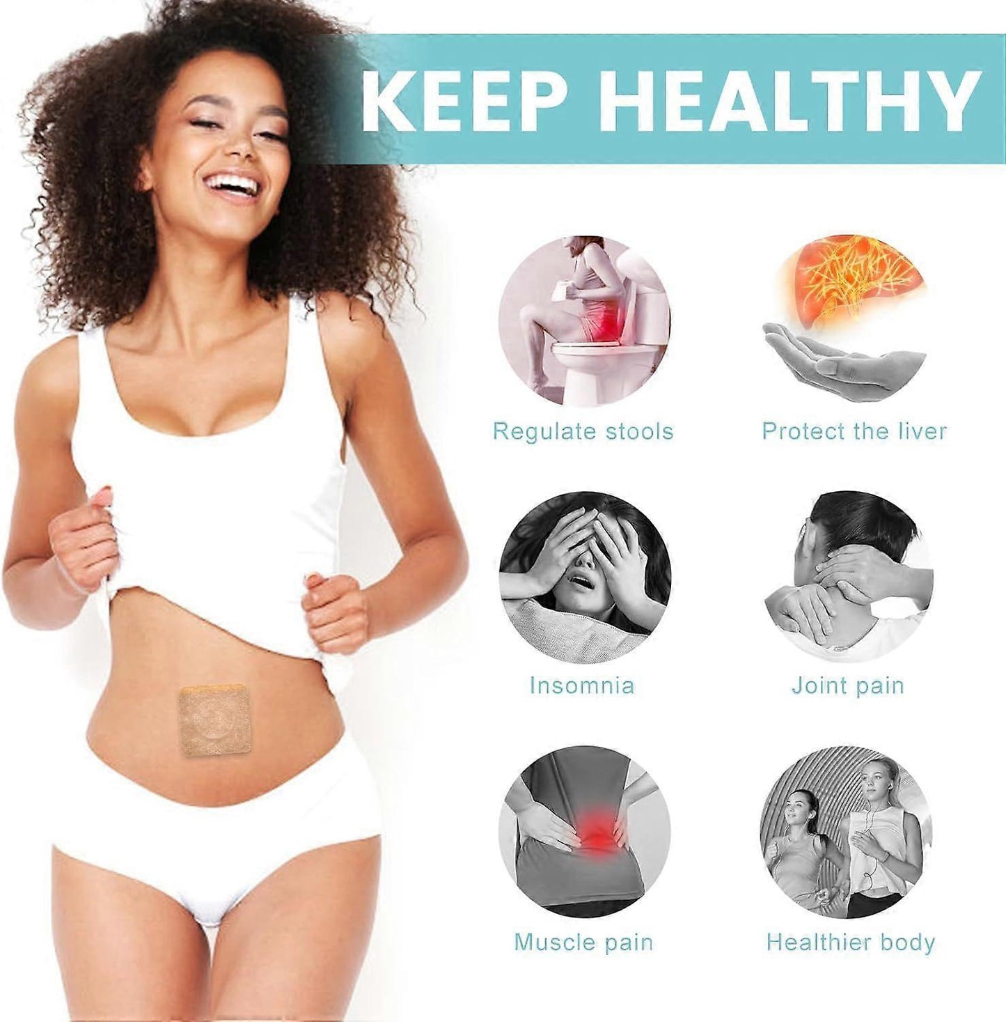 36Pcs Castor Oil Pack Wrap, Organic Cotton Castor Oil Patches for Belly Button V1263-JX-3208