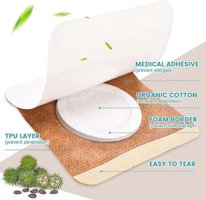 36Pcs Castor Oil Pack Wrap, Organic Cotton Castor Oil Patches for Belly Button V1263-JX-3208