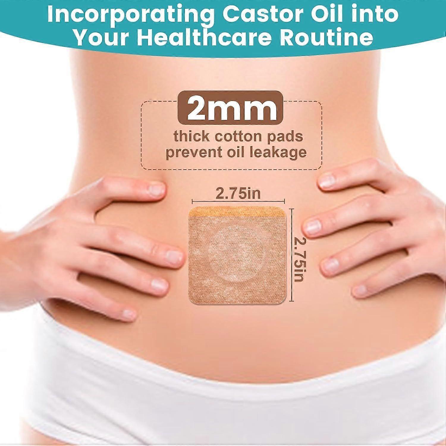 36Pcs Castor Oil Pack Wrap, Organic Cotton Castor Oil Patches for Belly Button V1263-JX-3208
