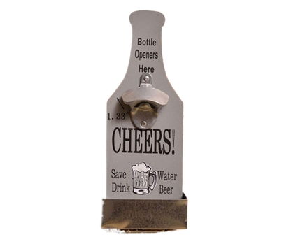 1Pc Retro Creative Wall Mounted Beer Style Decorative Hanger Bottle Opener-Grey V1263-JX-321