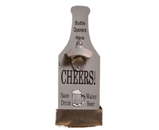 1Pc Retro Creative Wall Mounted Beer Style Decorative Hanger Bottle Opener-Grey V1263-JX-321