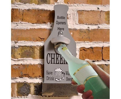 1Pc Retro Creative Wall Mounted Beer Style Decorative Hanger Bottle Opener-Grey V1263-JX-321