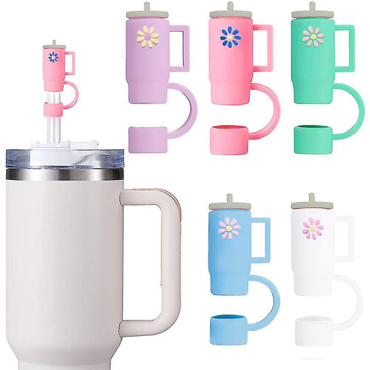 5 pcs/set Stanley Cup Straw Lids, Stanley 30 & 40 Ounce Glass Cups with Handles Silicone Straw Top Lids, V1263-JX-3210