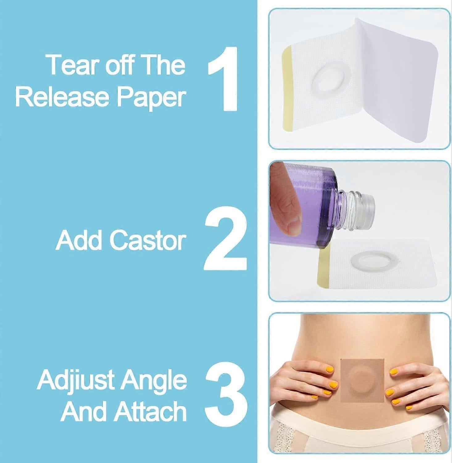 50pcs Disposable Castor Oil Pack Wrap Belly Button(Oil Not Included) V1263-JX-3215