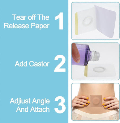 50pcs Disposable Castor Oil Pack Wrap Belly Button(Oil Not Included) V1263-JX-3215