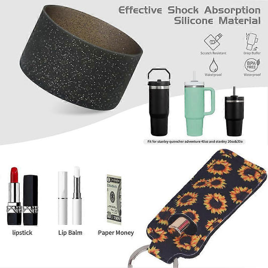 6pcs Cute Accessories Set for 20/30/40oz Tumbler Stanley Cup, Water Bottle Handle Strap, Siliocne Straw Cover V1263-JX-3229