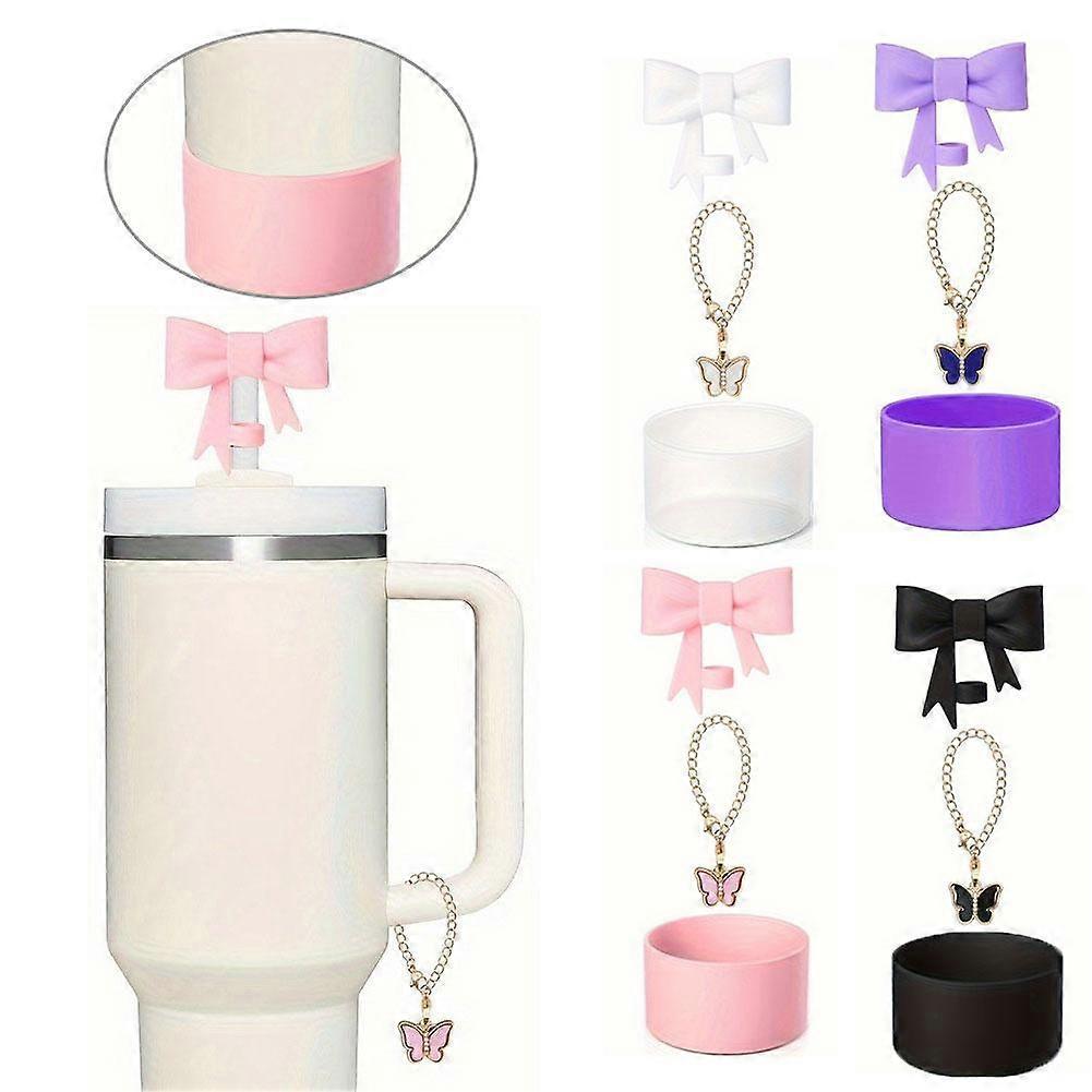 Bow Straw Cap For Stanley Cup Kettle Set with Lobster Buckle & Bow Chain V1263-JX-3234