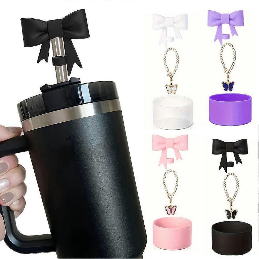 Bow Straw Cap For Stanley Cup Kettle Set with Lobster Buckle & Bow Chain V1263-JX-3234