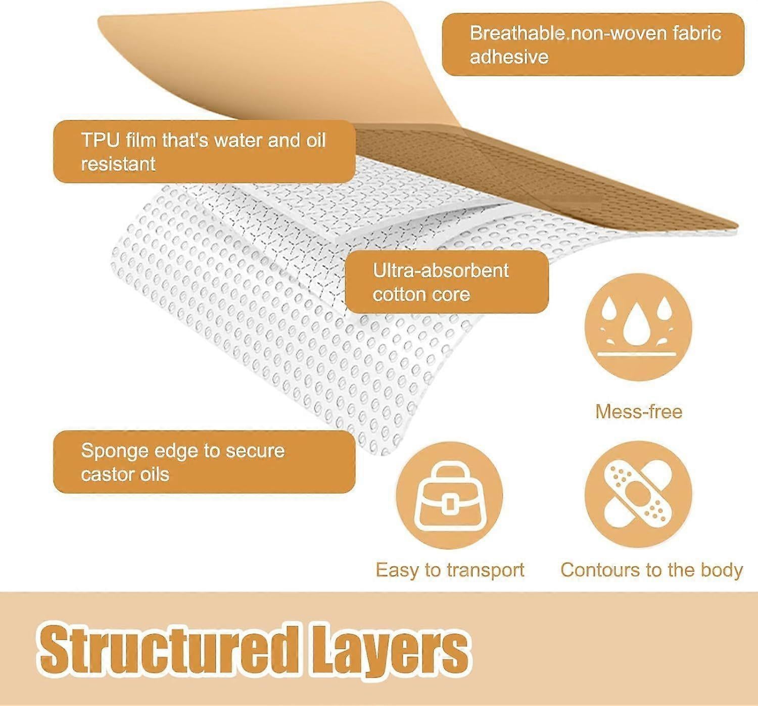 Castor Oil Belly Button Patch 20 Pieces Castor Oil Patches Castor Oil Patch V1263-JX-3235