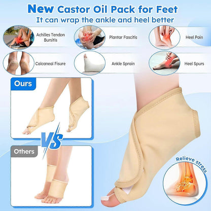 Castor Oil Pack Wrap,10 pcs Reusable Organic Castor Oil Pack Kit with Adjustable V1263-JX-3237