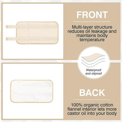 Castor Oil Pack, Adjustable Reusable Castor Oil Pack Wrap for Liver Detox, Castor Oil Pack V1263-JX-3238