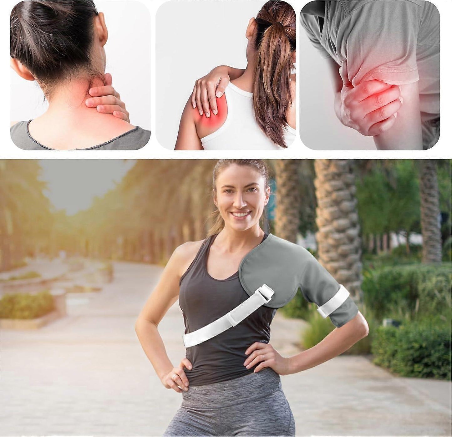 2Pcs Castor Oil Shoulder Pack, Adjustable Castor Oil Pack Wrap for Shoulder Reusable V1263-JX-3240