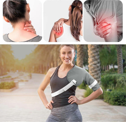 2Pcs Castor Oil Shoulder Pack, Adjustable Castor Oil Pack Wrap for Shoulder Reusable V1263-JX-3240