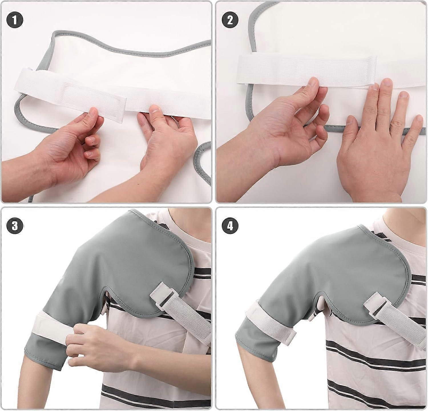 2Pcs Castor Oil Shoulder Pack, Adjustable Castor Oil Pack Wrap for Shoulder Reusable V1263-JX-3240