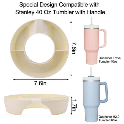 Compatible Stanley Snack Tray, 40 Oz Bowl for Stanley Cup Accessories, Ivory V1263-JX-3241