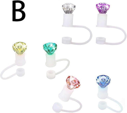 Diamond Straw Toppers for Stanley Cup, Silicone Straw Covers for Stanley Cup Random Color V1263-JX-3242