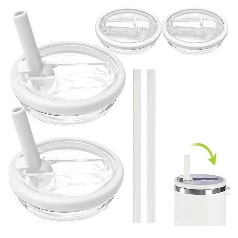 For Stanley 40oz Cup Straw Lid 4pcs /Set White V1263-JX-3244