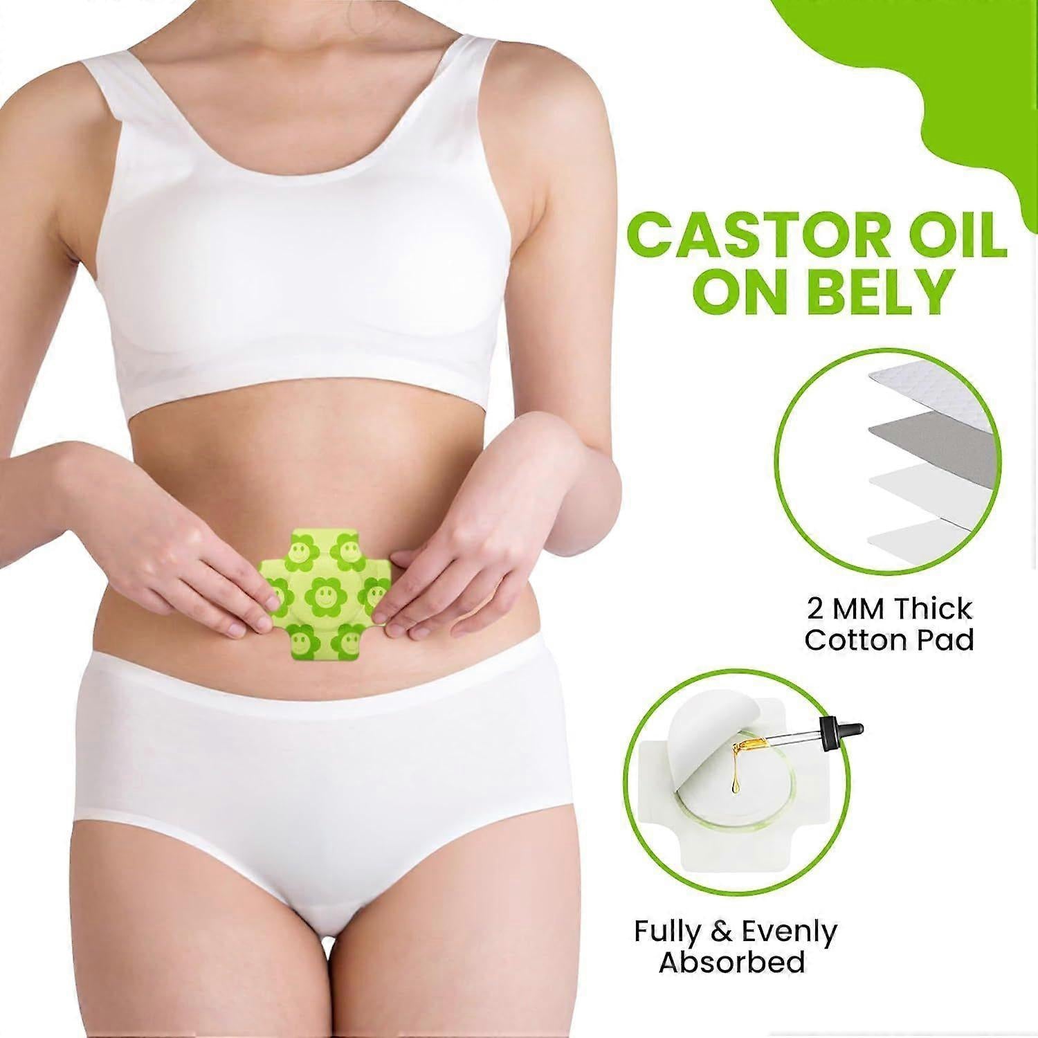 Organic Castor Oil Pack Wrap,Self-Adhesive, Flexible Highly Absorbent Castor Oil V1263-JX-3247