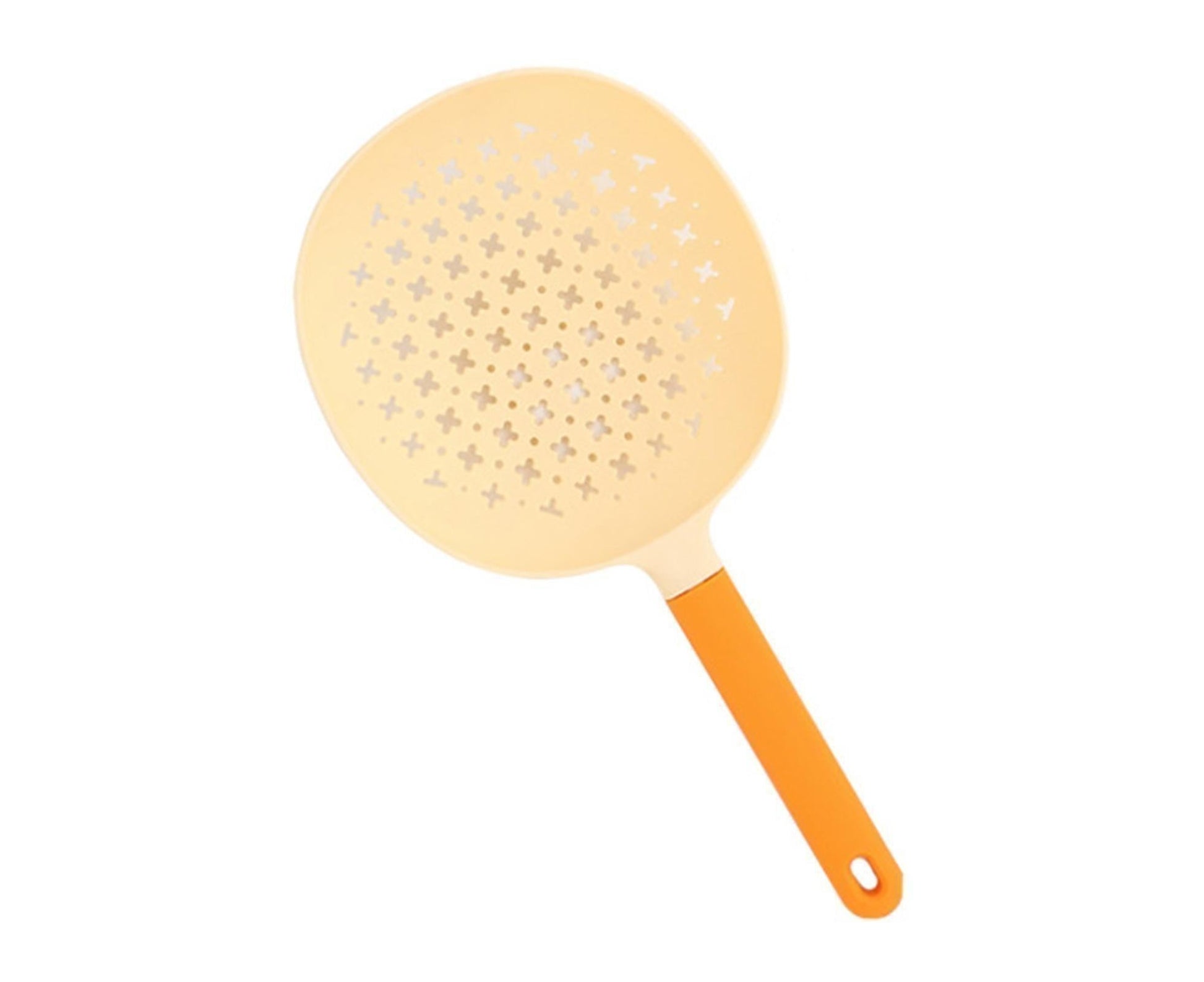 Noodle Colander Eco-Ergonomic Handle Hanging Hole Filter Residue-Orange V1263-JX-327