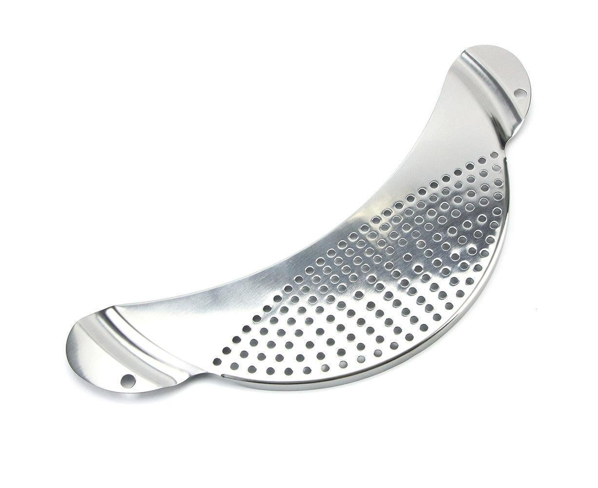 Pot Pan Strainer Board Crescent Shape Draining Hole Wash Fruit Vegetable Filter-Silver V1263-JX-328