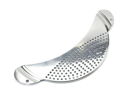 Pot Pan Strainer Board Crescent Shape Draining Hole Wash Fruit Vegetable Filter-Silver V1263-JX-328