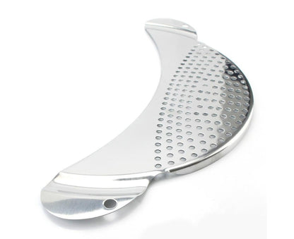 Pot Pan Strainer Board Crescent Shape Draining Hole Wash Fruit Vegetable Filter-Silver V1263-JX-328