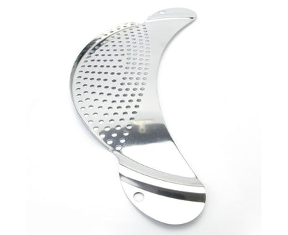 Pot Pan Strainer Board Crescent Shape Draining Hole Wash Fruit Vegetable Filter-Silver V1263-JX-328