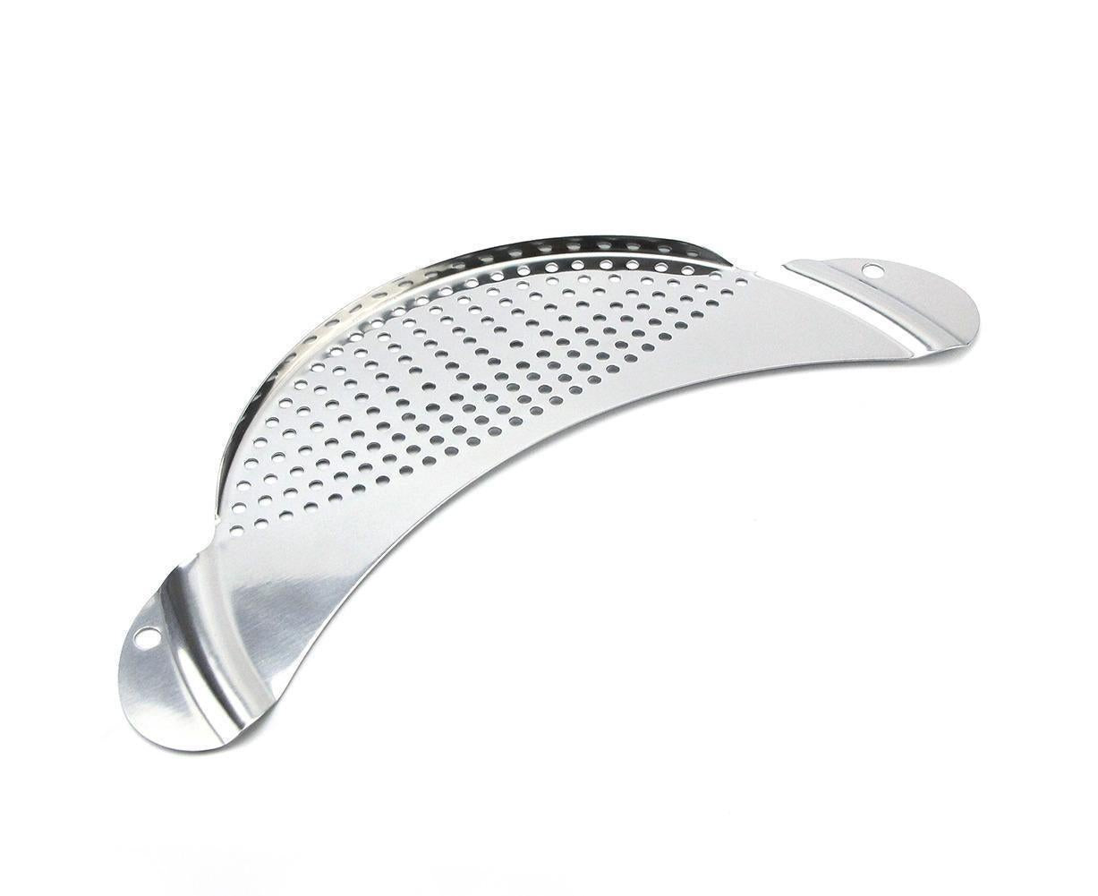 Pot Pan Strainer Board Crescent Shape Draining Hole Wash Fruit Vegetable Filter-Silver V1263-JX-328