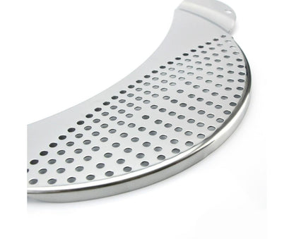 Pot Pan Strainer Board Crescent Shape Draining Hole Wash Fruit Vegetable Filter-Silver V1263-JX-328