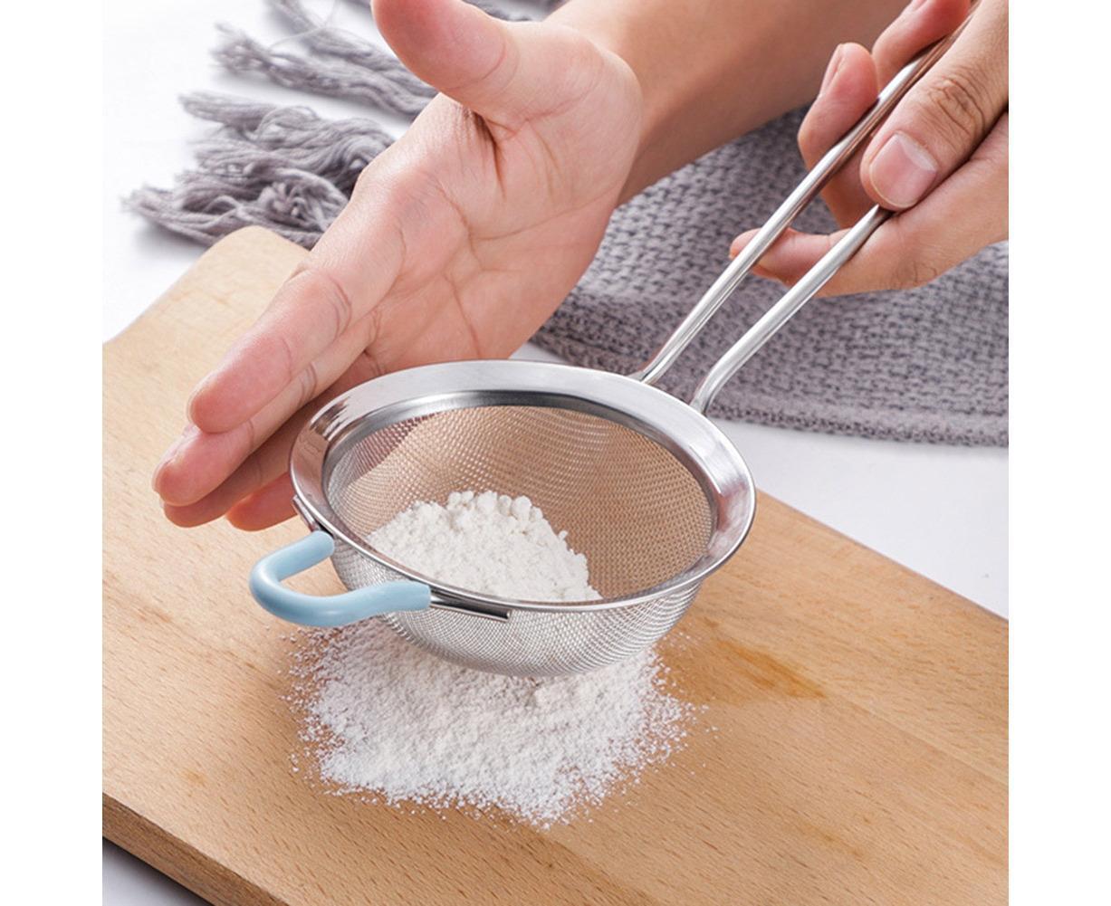 Stainless Steel Flour Sieve Sifter Screen Mesh Strainer Colander Kitchen Tool-3 V1263-JX-329