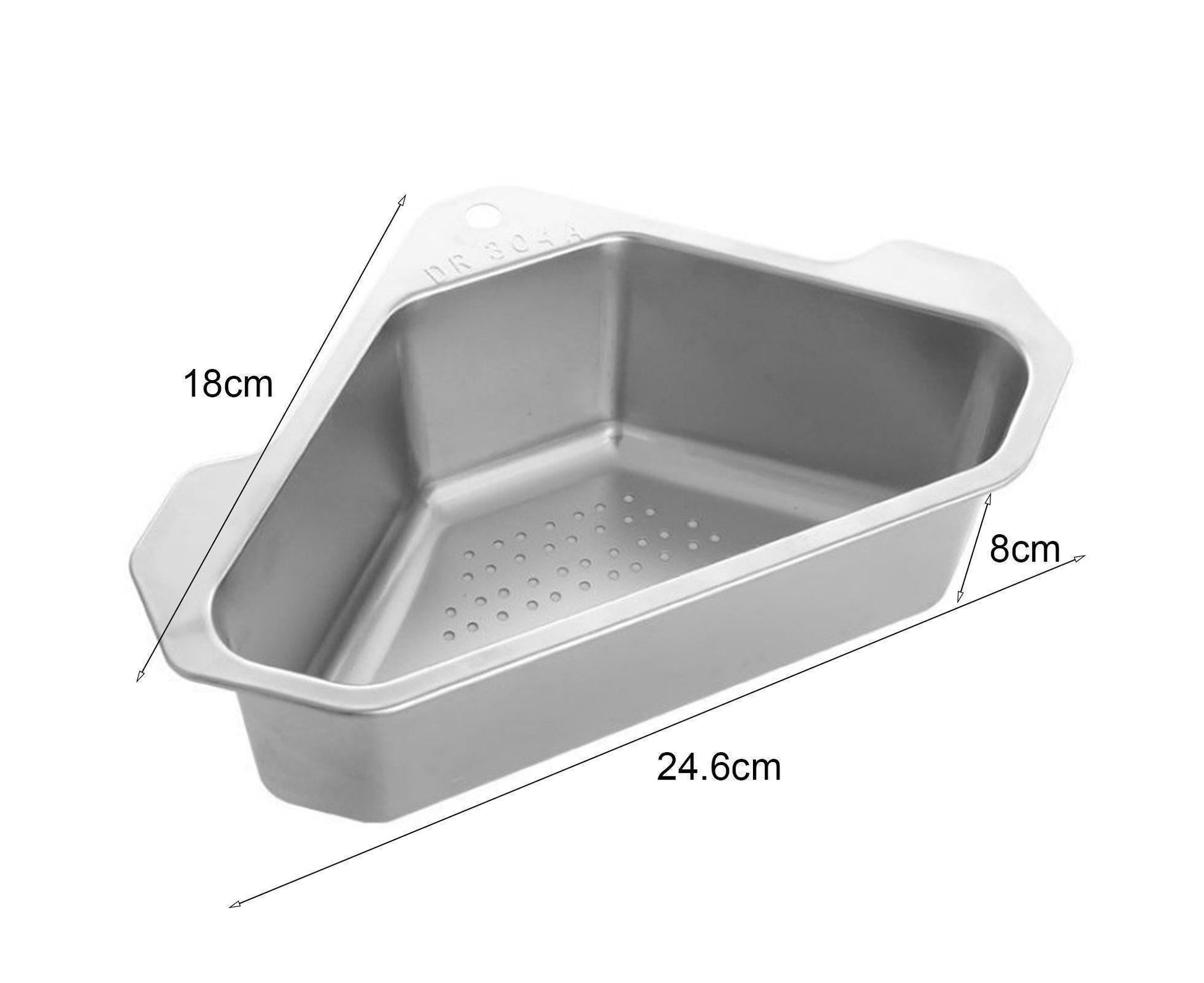 Drain Basket with Hook Triangular Stainless Steel Rinsing Strainer-Stainless Steel V1263-JX-330