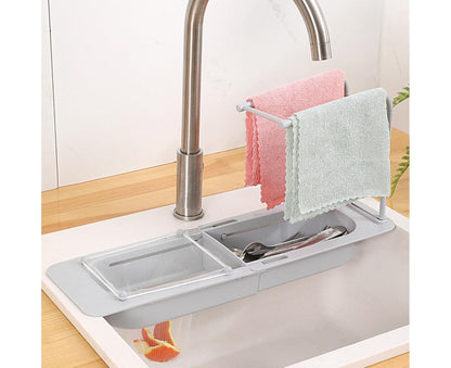 Sink Drain Strainer Telescoping Quick Drainage PP Anti-Deformed Sink Strainer Basket for Home-Grey V1263-JX-331