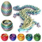 Easter Dragon Egg 3D Printed Dragon Egg Articulated Dragon Crystal Dragon V1263-JX-3324