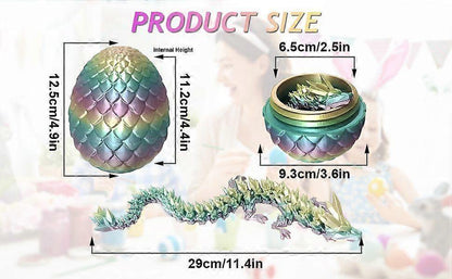 Easter Dragon Egg 3D Printed Dragon Egg Articulated Dragon Crystal Dragon V1263-JX-3324