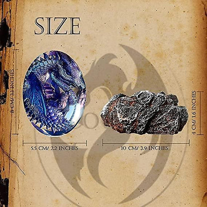Dragons Egg, Crystal Lava Dragon Egg with Luminous Base, Handmade Sculpture Dragon Eggs Resin Orname V1263-JX-3326