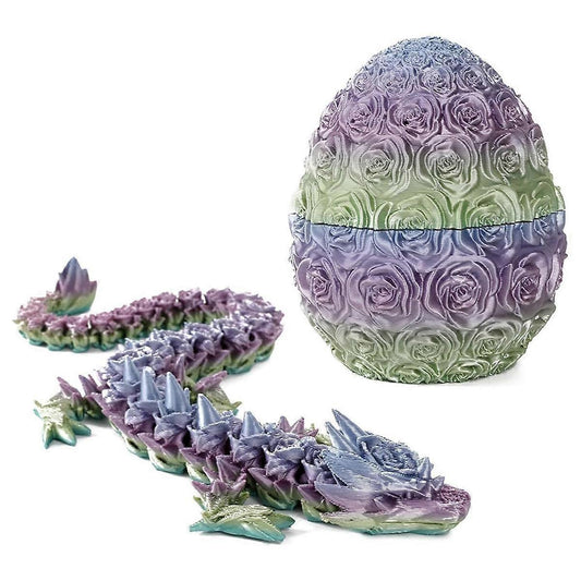 Mother's Day Gift - 3D Printed Rose Dragon Egg, Rose Dragon Egg Gift for Mom, Articulated Dragon Crystal V1263-JX-3327